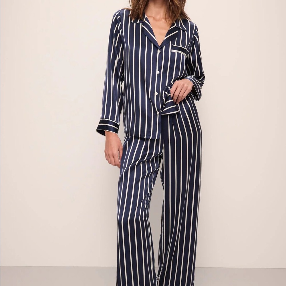 Eberjey Inez Washable Silk Printed Long PJ Set